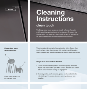 ELESGO clean touch Reinigungsanleitung